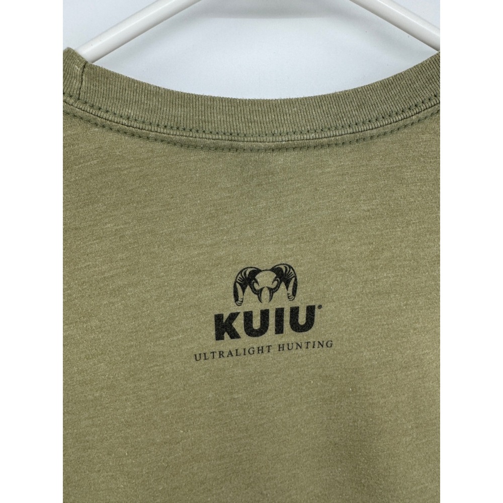 KUIU Ultralight Hunting Mens Small Olive Green Camo Ram Skull Graphic T-Shirt - Picture 6 of 7